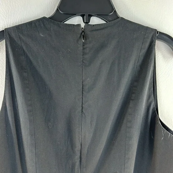 COS Classic Black Fit and Flare Cotton Dress, 8 - Picture 6 of 8